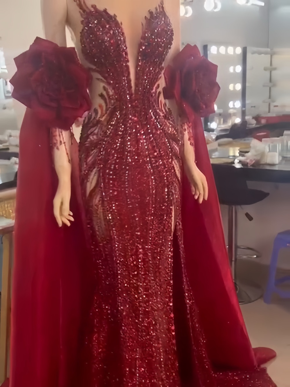 *RARE SS27 Runway NYFW Design*Crystal Illusion Evening Gown| Custom Pageant Gown